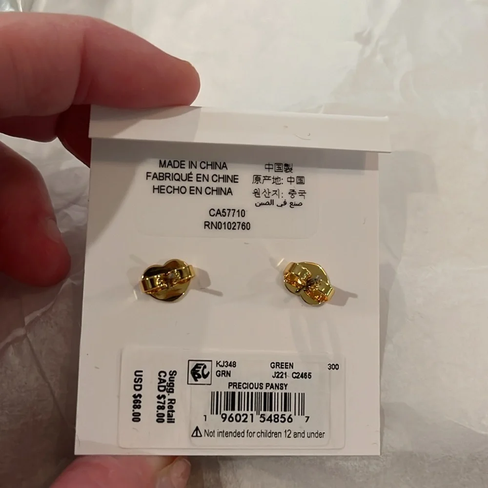 kate spade Precious Pansy Cluster Studs/NWT - Picture 7 of 10